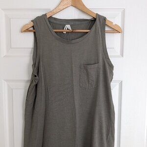 Pact Organic Cotton Maternity Slub Pocket Tank in Mink Gray